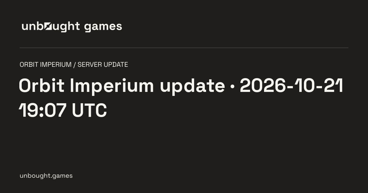 Orbit Imperium update · 2026-10-21 19:07 UTC