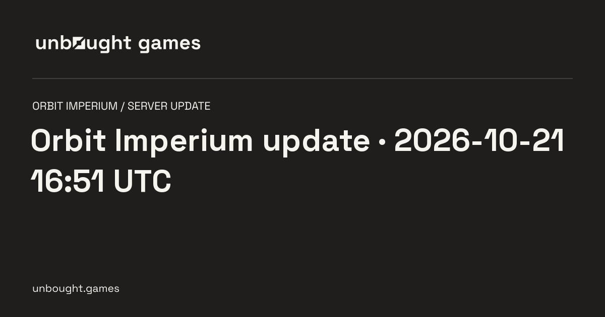 Orbit Imperium update · 2026-10-21 16:51 UTC